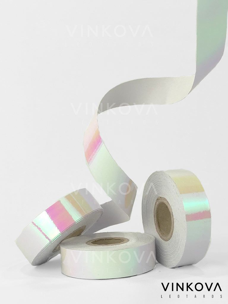 Dekoband Weiß irisierend - Wolke