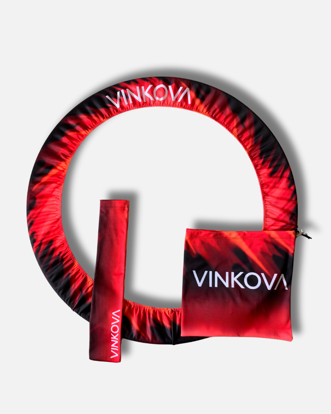 Vinkova España Hüllen für RSG-Reifen, Ball und Keulen, Muster in rot und schwarz.