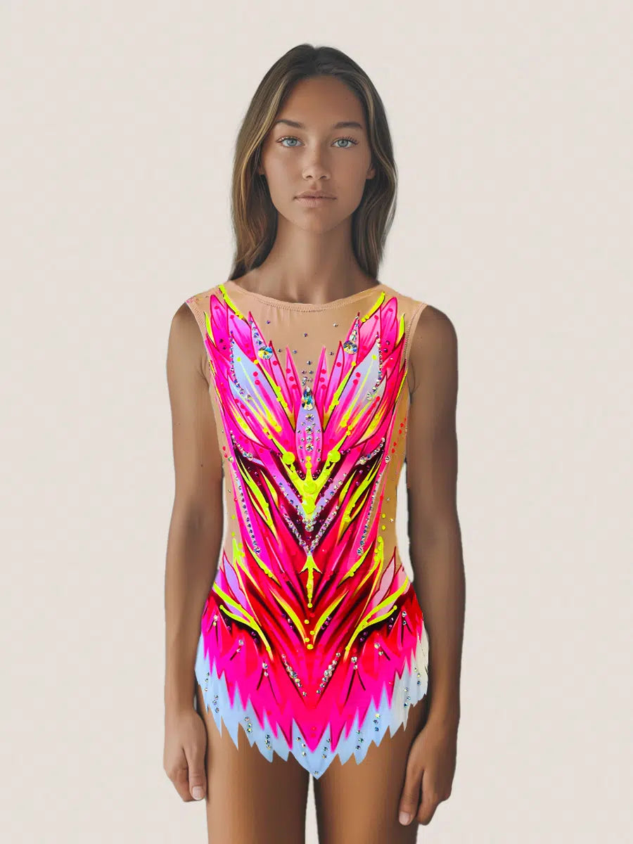 Roz – Turnanzug Rhythmische Gymnastik TURBO FLUOR