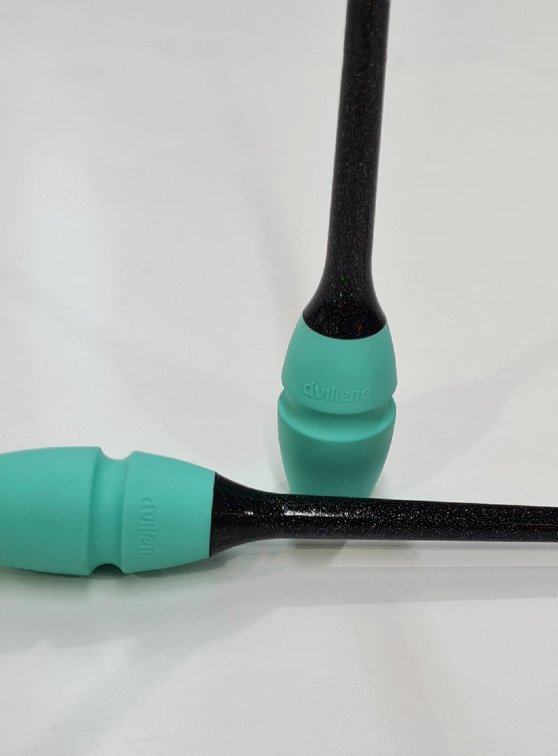 Mazas rítmica Dvillena & Vinkova negro brillo y verde engarzables