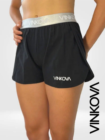 Schwarzes Turnhöschen Vinkova mit Band