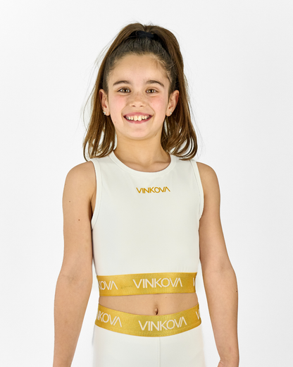 Weißes Top Vinkova mit Band