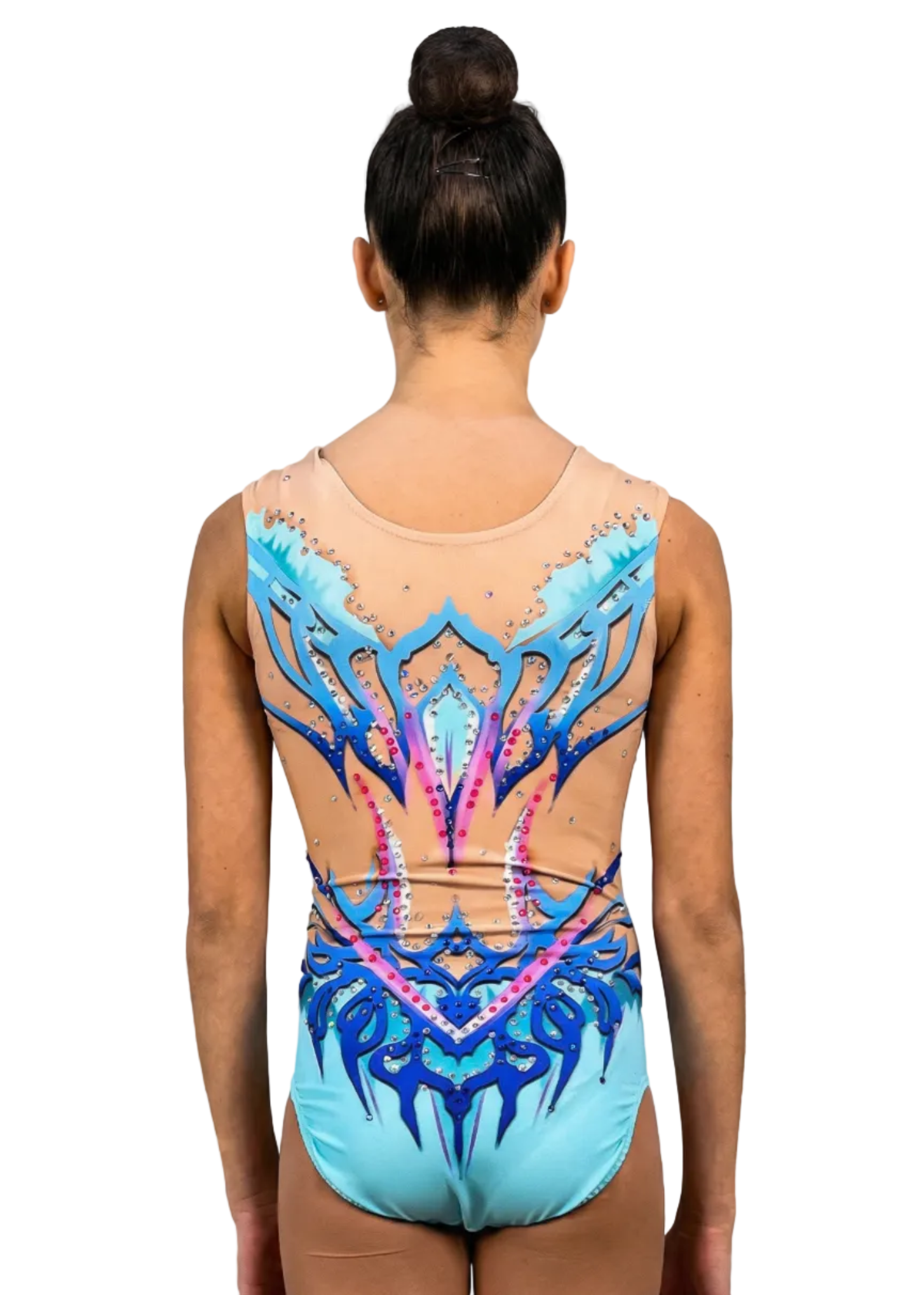 RSG-Anzug in Hellblau und Blau mit hautfarbenem Netz, glänzenden Strasssteinen und symmetrischem Ziermotiv in elegantem Stil.
RSG-Anzug in Blau und Hellblau mit dekorativen Details, üppigen Strasssteinen, hautfarbenem Netz und aufsteigenden Linien in raffiniertem Finish.
Rückansicht eines RSG-Anzugs in Hellblau und Blau with hautfarbenem Netz, verteilten Strasssteinen und symmetrischen Motiven in elegantem Stil.