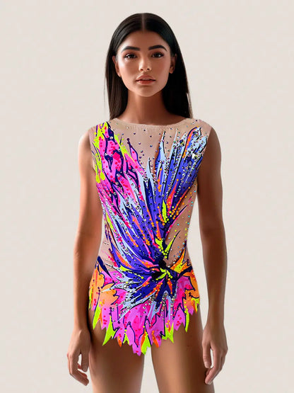 Isla – Turnanzug für Rhythmische Gymnastik TURBO FLUOR