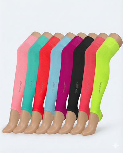 Vinkova-Beinstulpen für Rhythmische Sportgymnastik, helfen die Beine während des Trainings warm zu halten.