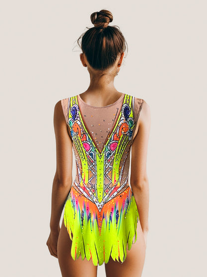 Jasmine – Rhythmischer Gymnastikanzug TURBO FLUOR