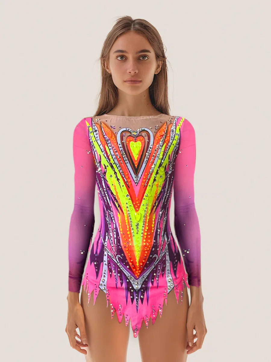 Core – Turnanzug Rhythmische Sportgymnastik TURBO FLUOR