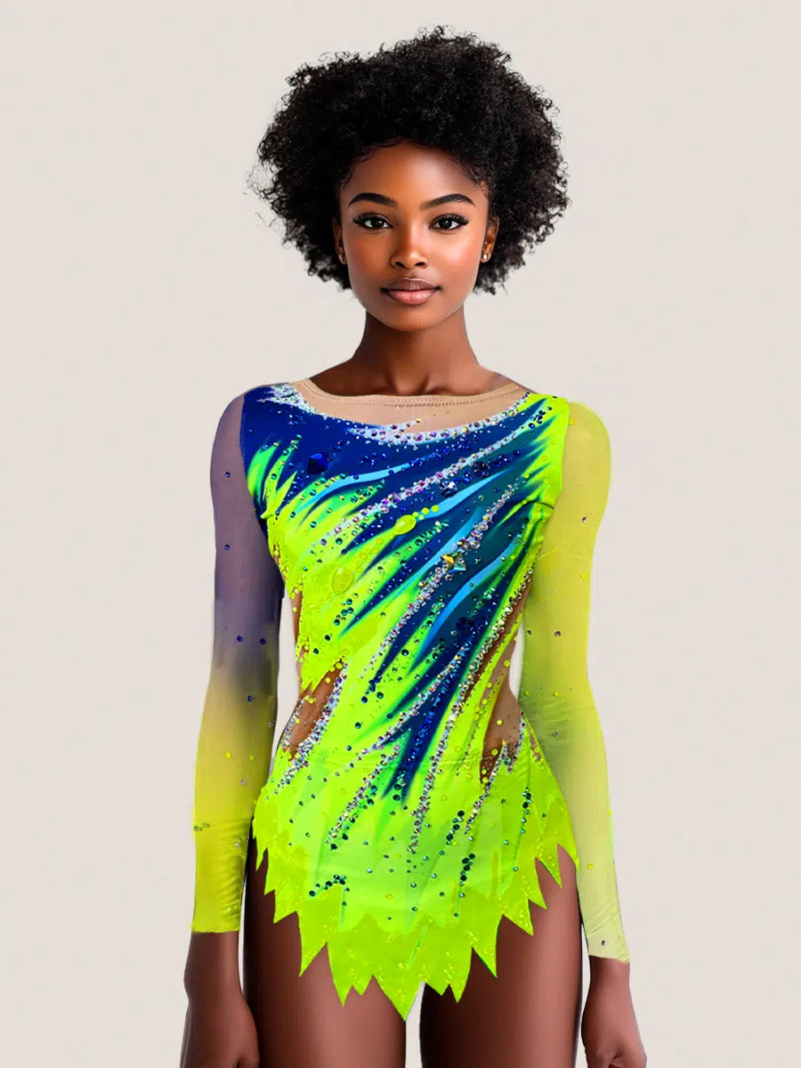 Leva – Turnanzug Rhythmische Sportgymnastik TURBO FLUOR