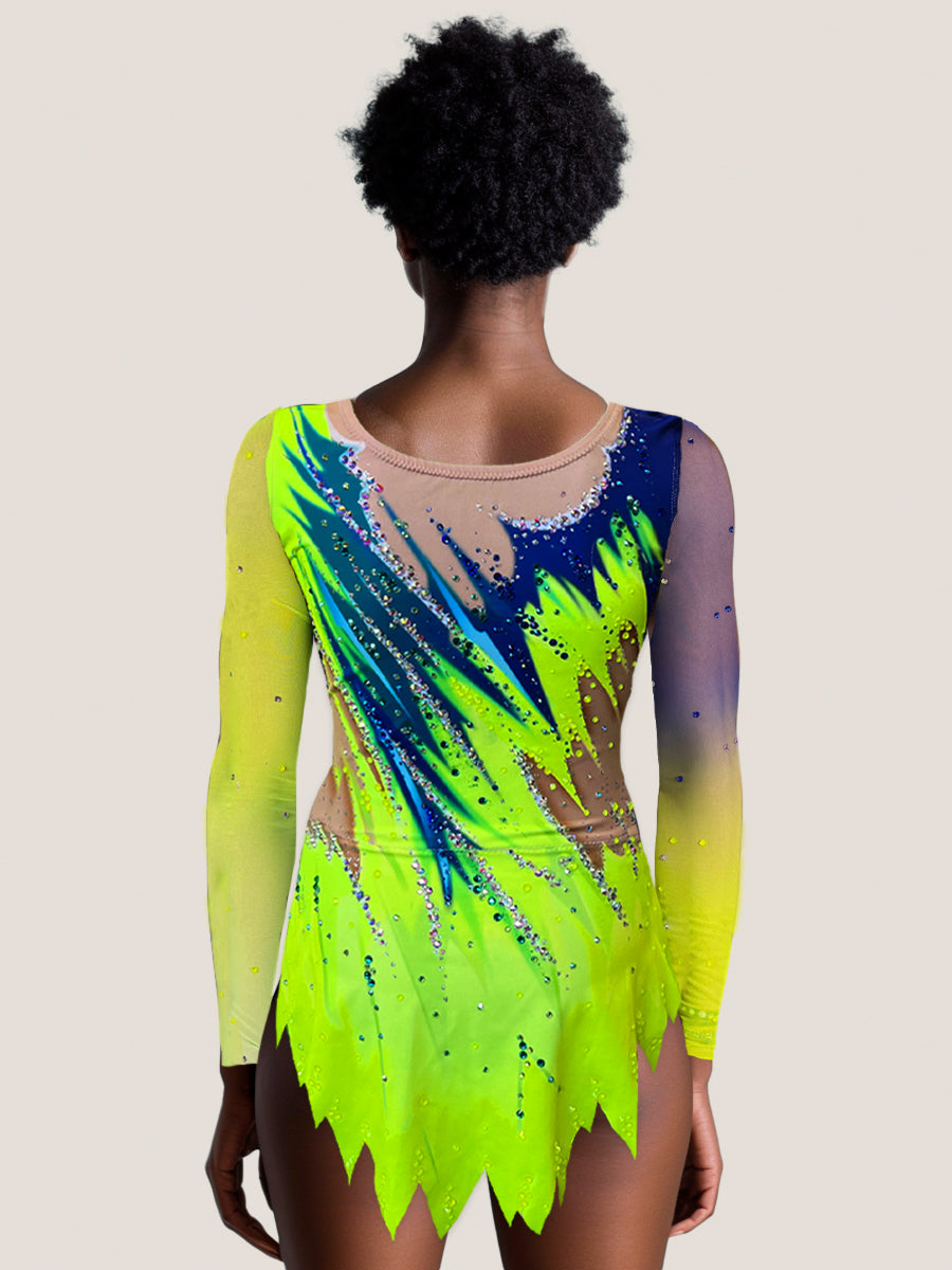 Leva – Turnanzug Rhythmische Sportgymnastik TURBO FLUOR