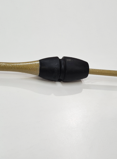 FIG-zertifizierte Wettkampfkeulen 45 cm, Gold-Glitzer und Schwarz.