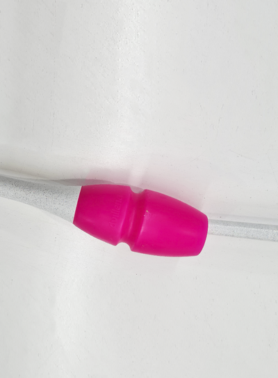 FIG-zertifizierte Wettkampfkeulen 45 cm, Weiß-Glitzer und Fuchsia.