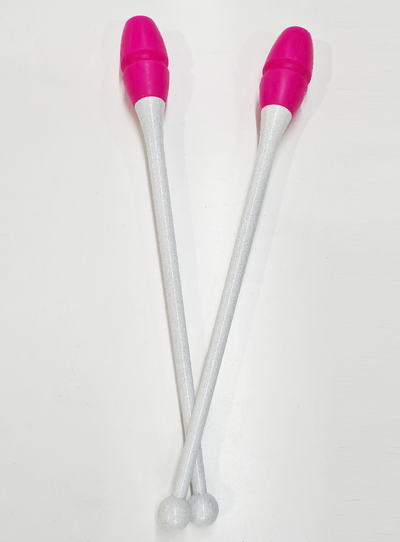 RSG-Keulen 45 cm, Weiß-Glitzer und Fuchsia, ineinandersteckbar.