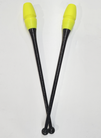 RSG-Keulen 45 cm, Schwarz-Glitzer und Gelb, ineinandersteckbar.